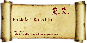 Ratkó Katalin névjegykártya